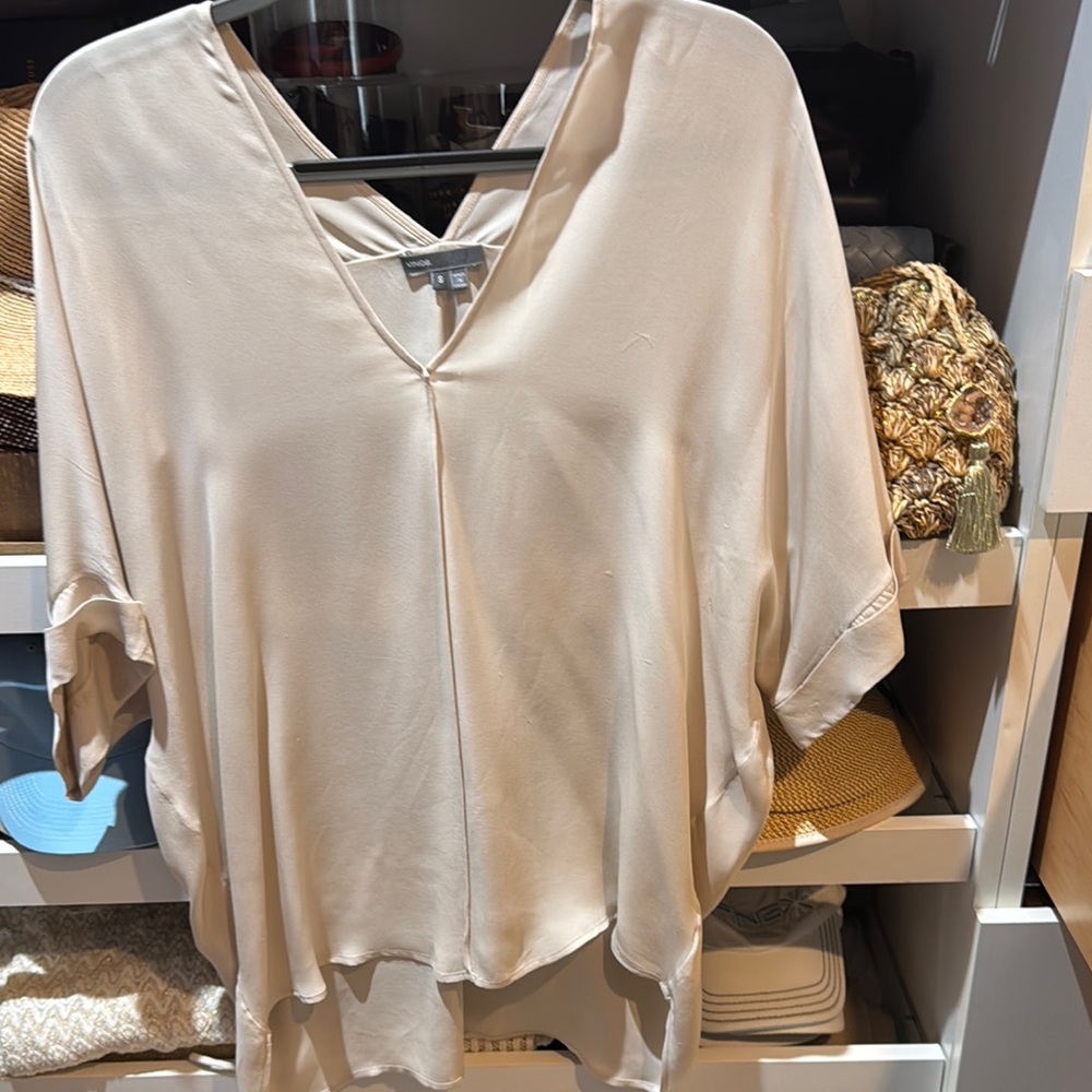 Vince Cream V-Neck Blouse